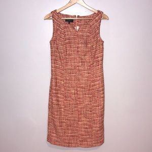 Talbots Tweed Orange Salmon Sleeveless Dress